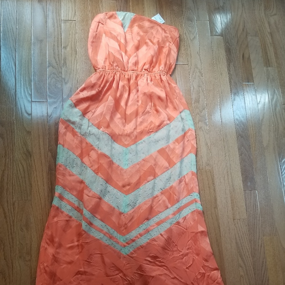 Beautiful Peach and Cream Maxi Strapless